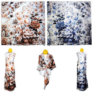 NWT Double Sided Silk Scarf 53"x53" Large Square Shawl Wrap XiangYunSha 36101